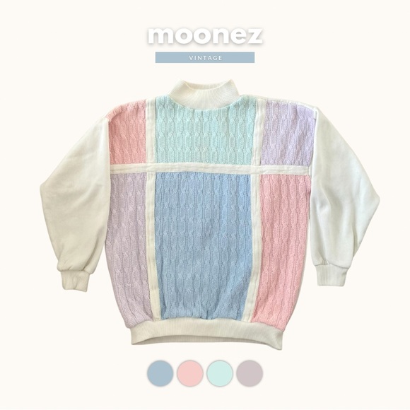 VINTAGE | PASTEL COLORBLOCK SWEATER - Picture 1 of 5